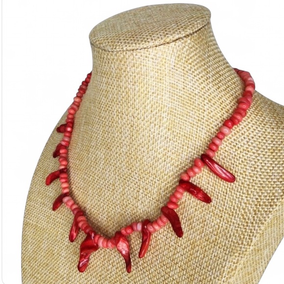 Rare Vintage Red Branch Coral Choker Necklace, Handcrafted 16" Collector’s Piece - Picture 5 of 12